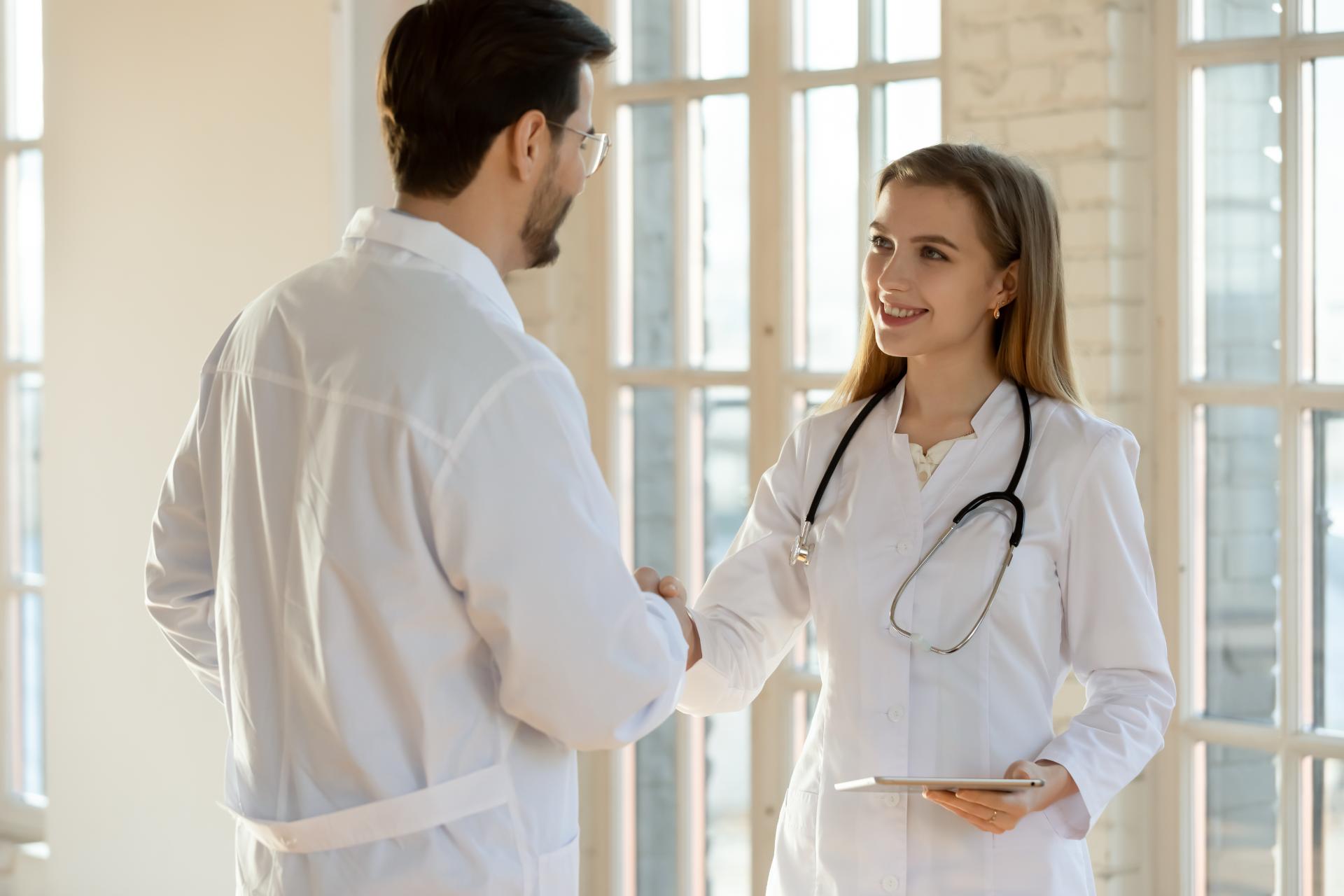 Doctors shaking hands with each other