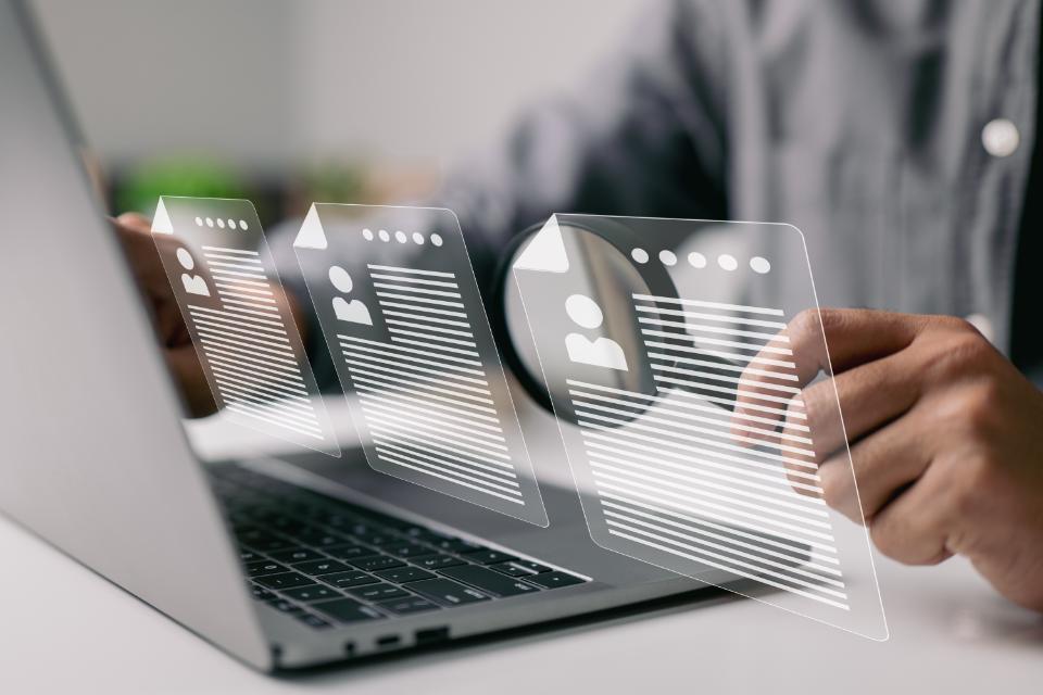 Person working on laptop